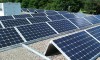Photo of low ballast solar panels on roof